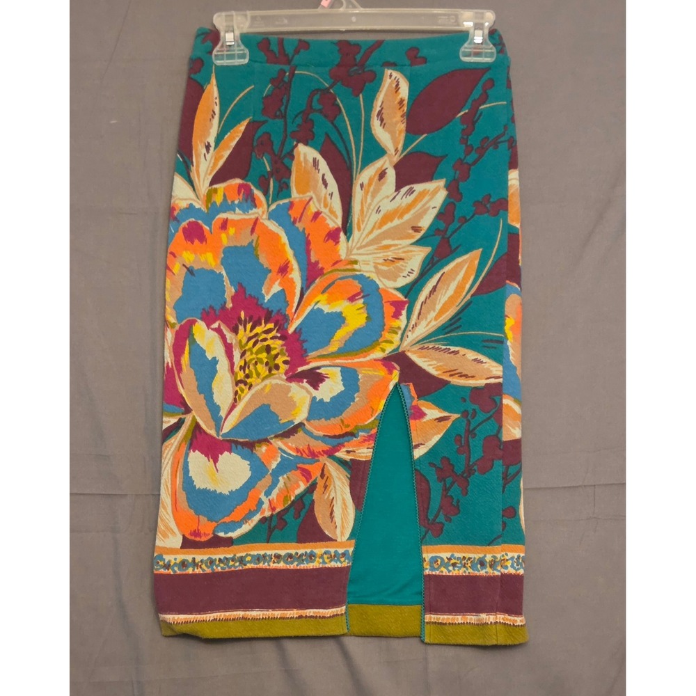 Maeve Floral‎ Tapestry Pencil Skirt Women's Size XSmall Multicolor Front Slit